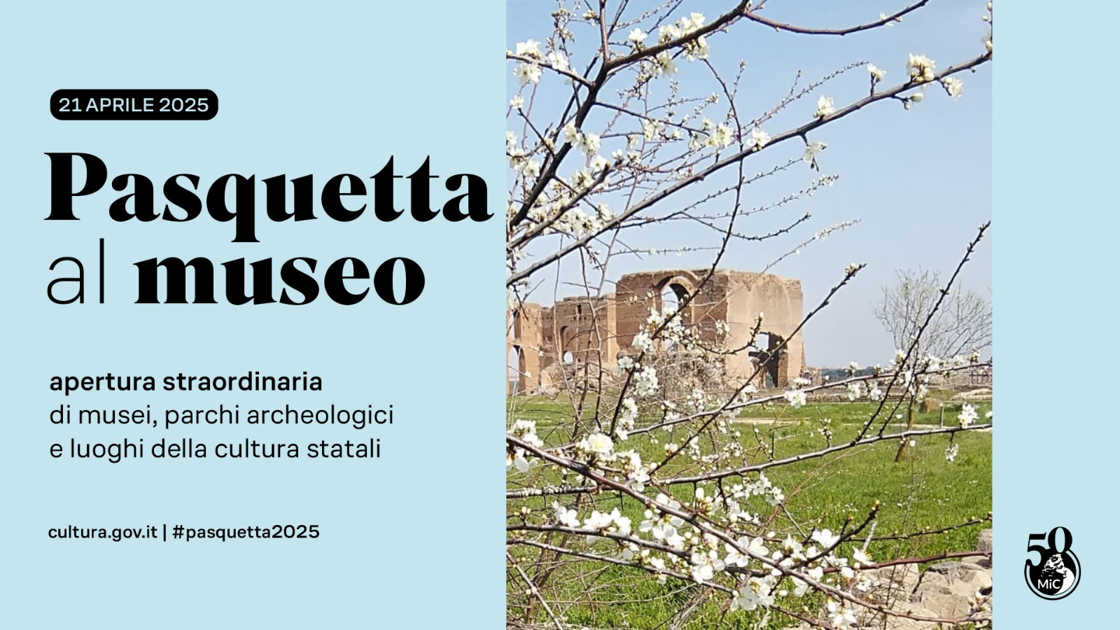 Siti del Parco Archeologico dell'Appia Antica aperti a Pasquetta